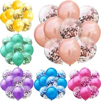 14pcs multi confetti balloon happy birthday party balloons rose gold helium ballons boy girl baby shower party supplies