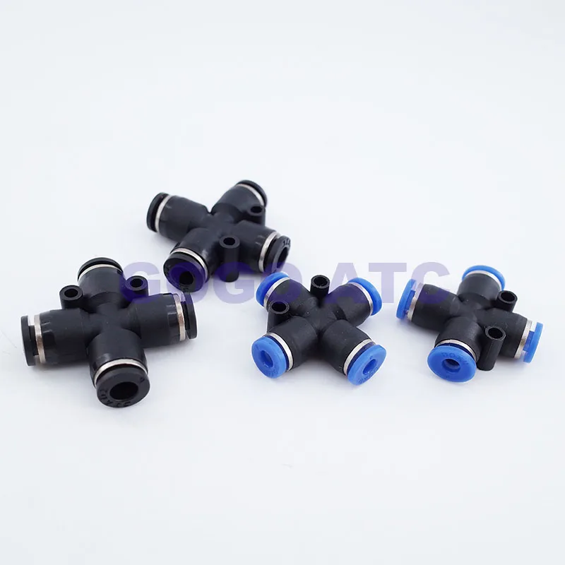 10 шт./партия 4 ходовые пневматические пластиковые фиттинги для шланга мм 6 8 12