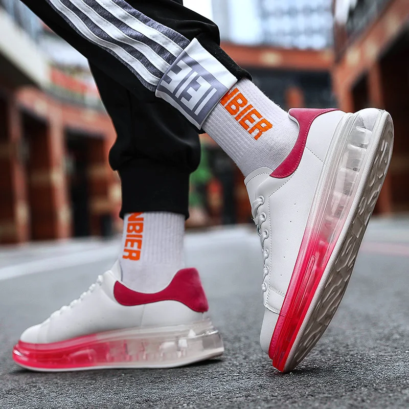 

Korean Version Men's Running Shoes Four Seasons Air Cushion Couple Board Shoes White Shoes Breathable Personality LNS Tide Shoes