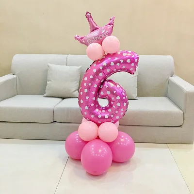 Pink 6 1 комплект воздушные шары в форме цифр номер Фольга воздушные шары на день рождения, свадьбу, Рождество вечерние Декор поставки на день рождения воздушные шары - Цвет: Pink 6