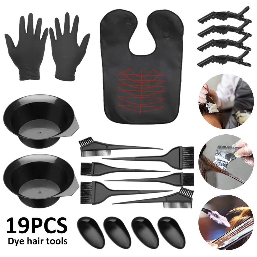 

Hair Color Dye Bowl Comb Brushes Tool Kit Hair Dyeing Tools Salon Hairdressing Styling Tint DIY Tool