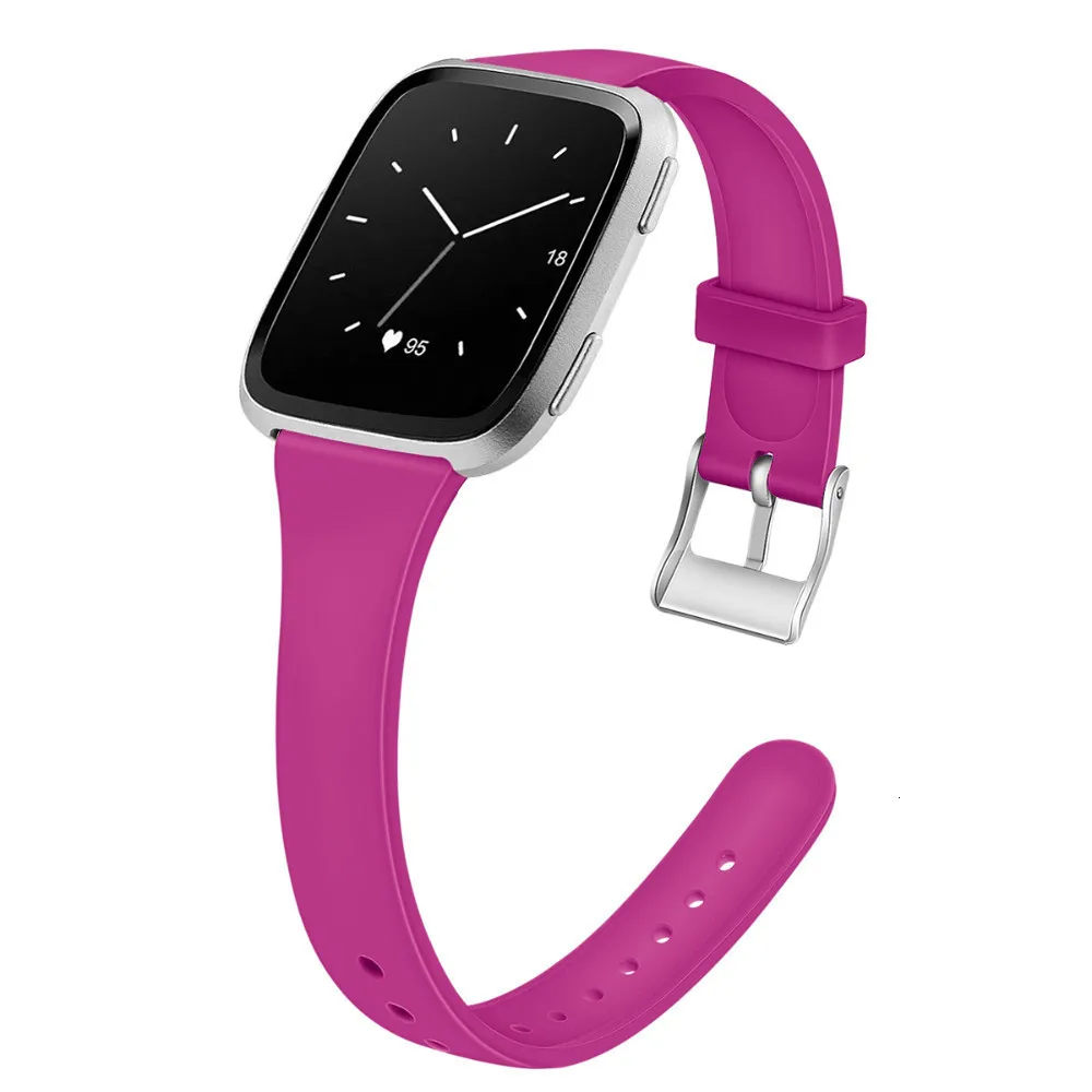 Red Аксессуары ремешок для Fitbit Versa 2 мягкий силиконовый тонкий узкий сменный Браслет для Fitbit Versa/Versa 2 Band - Цвет: Red