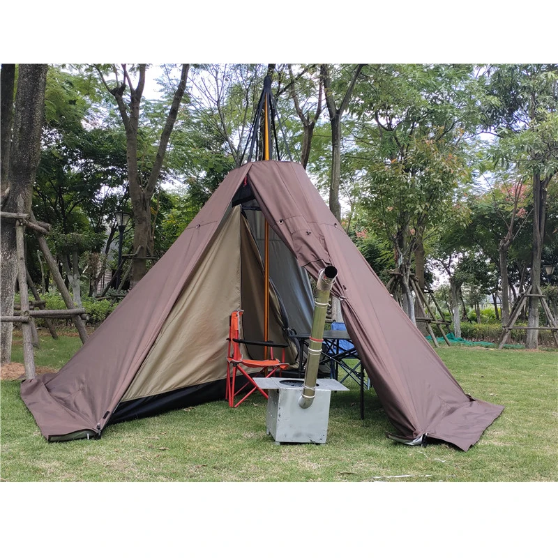 Пирамида палатка с дыркой дымохода/башня курить окно парк выживания двойной слой