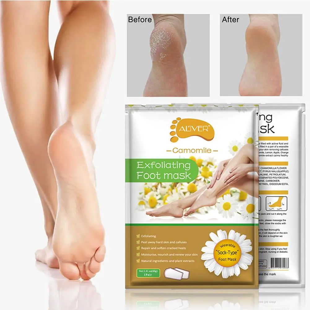 Aloe Exfoliating Foot Mask For Pedicure Socks Feet Peeling Moisturizing Skin Care Dead Removal Patch 1Bag=2pcs | Красота и здоровье
