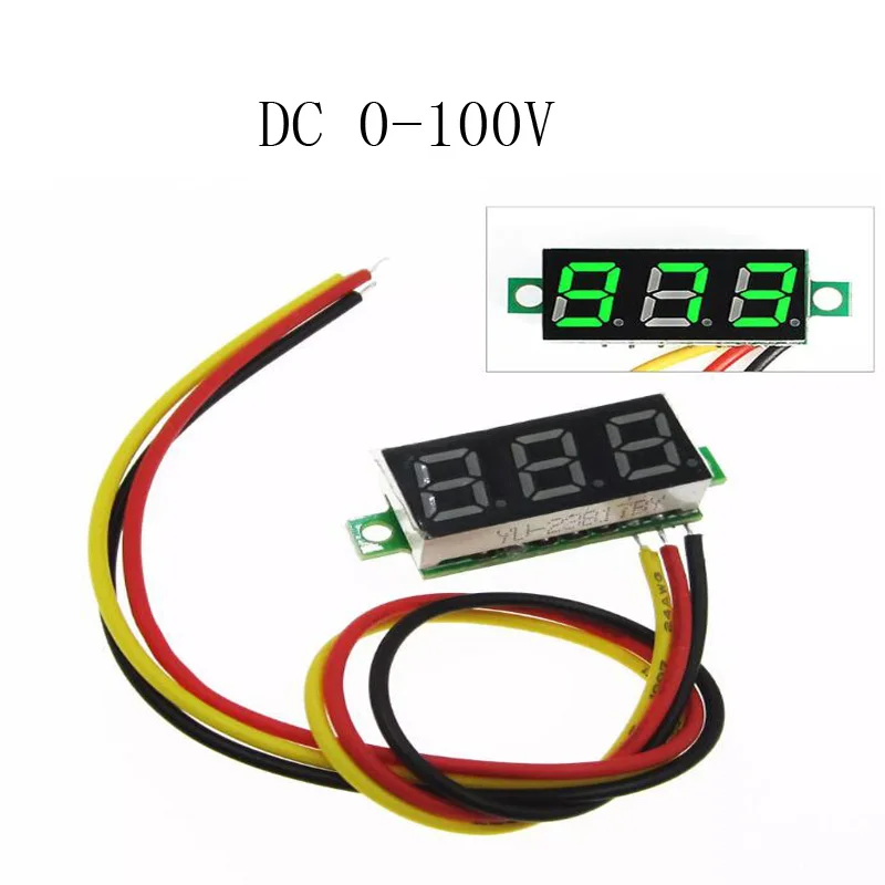 0.28 &quotDC 0-100V LED Digital Voltmeter Auto Motorcycle Voltage Tester Detector DC 0-100 Capacity Monitor Red Green | Электронные