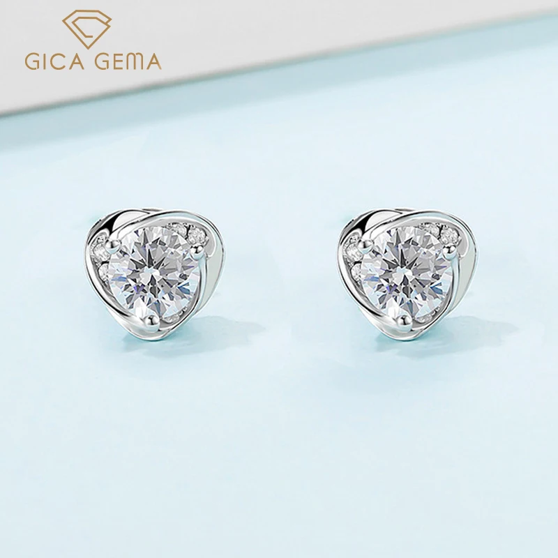 

Женские серьги GICA из серебра 0,5 пробы, с блестящим сердцем