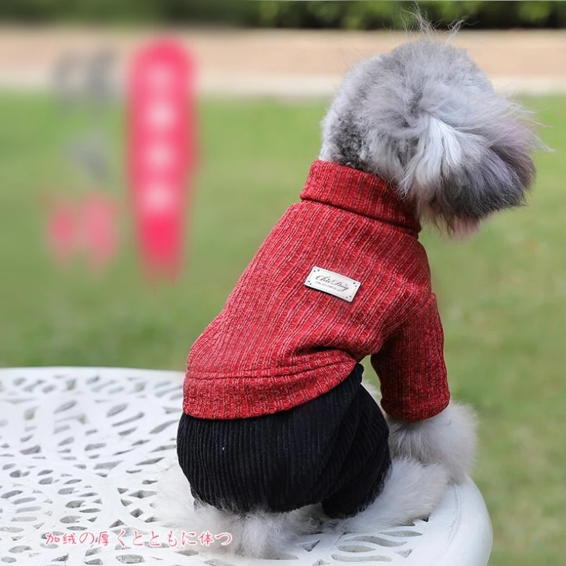 Спецодежда для свитер собак Верхняя теплая одежда боди чихуахуа Cordurory штаны