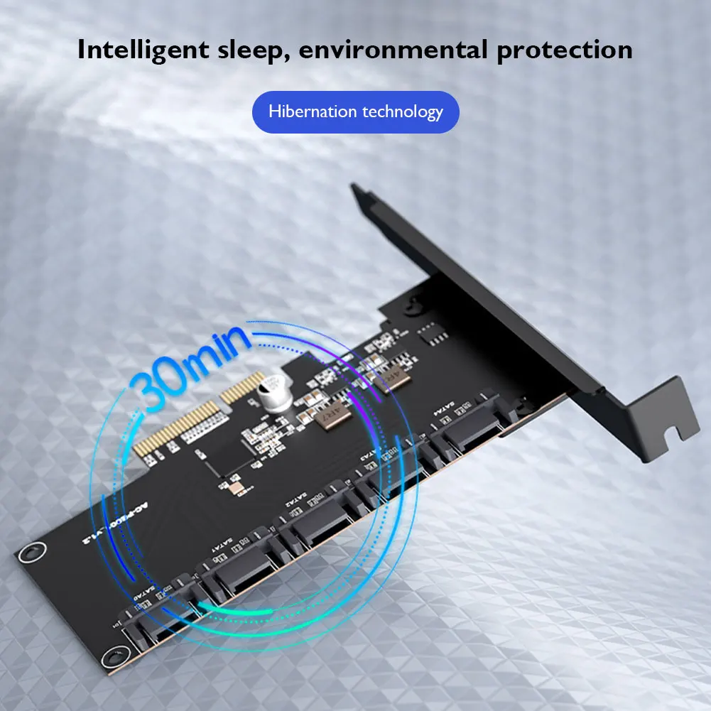 

SATA PCIE Adapter 5 Ports SATA 3.0 to PCIE X4 X8 X16 Expansion Card SATA3.0 PCIe SSD HDD Hard Drive Converter Adapter Box
