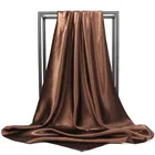 Платок женский Шелковый, сатиновый, квадратный, 90 х 90 см