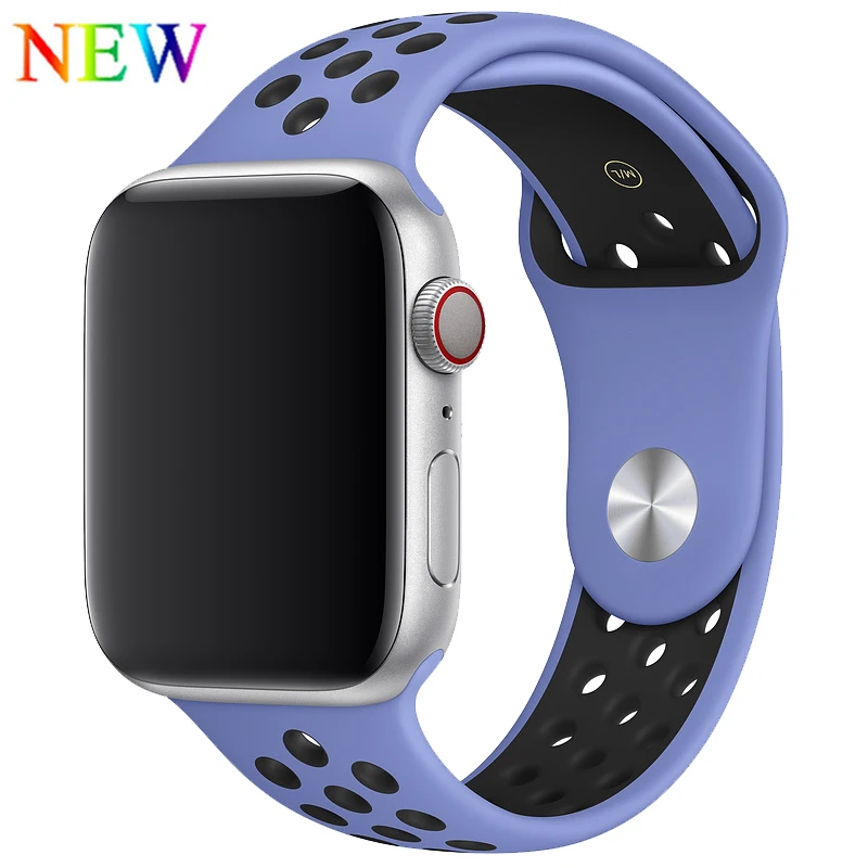 Royal Pulse Black Ремешок для apple watch 42 мм 38 мм силиконовый браслет correa iwatch 5 4 3 2 44 мм 40 мм спортивный браслет pulseira аксессуары для apple watch - Цвет ремешка: Royal Pulse Black