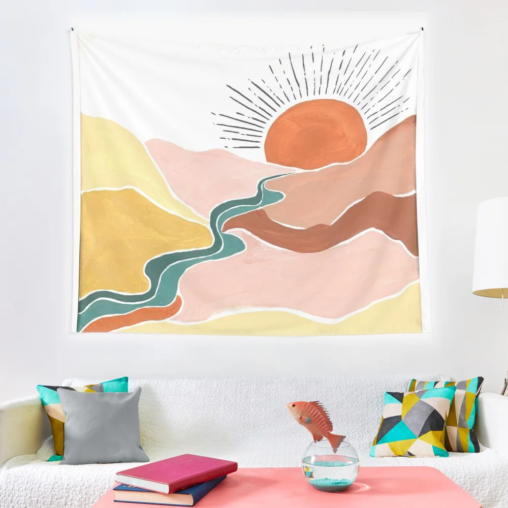 Горы Восход домашний арт декоративный гобелен хиппи в стиле бохо спальные