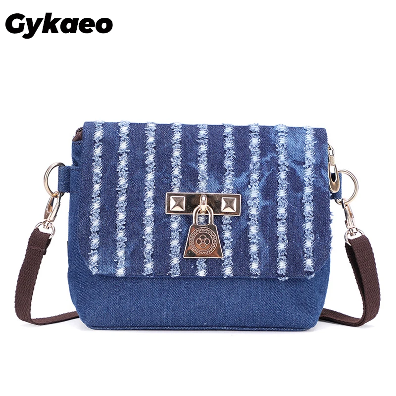 Сумка Gykaeo женская из денима Повседневная Уличная сумочка-мессенджер от