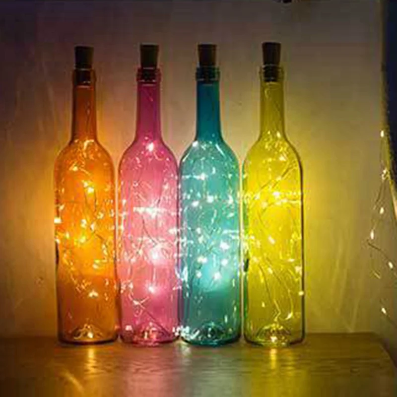 

2M 20 LED Mini LED Holiday String Lights Bottle Stopper Glass Craft For Indoor Outdoor Wedding Christmas Led Lights Decoration