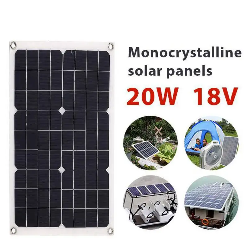 Солнечная панель на открытом воздухе 20 Вт 18 в аварийный источник питания Портативный солнечной зарядки