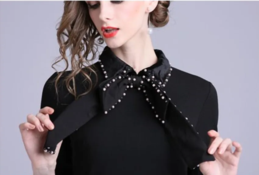 Женское вечернее платье HAMALIEL черное винтажное с рукавом три четверти и отложным