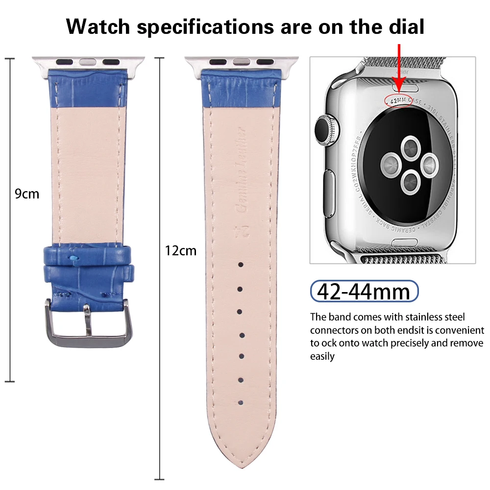 Ремешок Foloy для apple watch 6 5/4/3/2/1 кожаный ремешок 42 мм 38 iwatch series 40 44 | Наручные часы