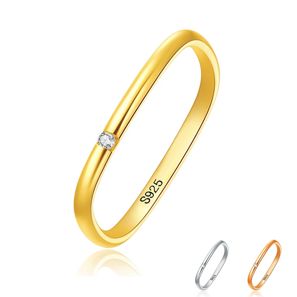 

New 925 Sterling Silver Rings For Women Classic Geometric Zircon Ring Finger Fine New Jewelry Accessories Rings 2021 Trend