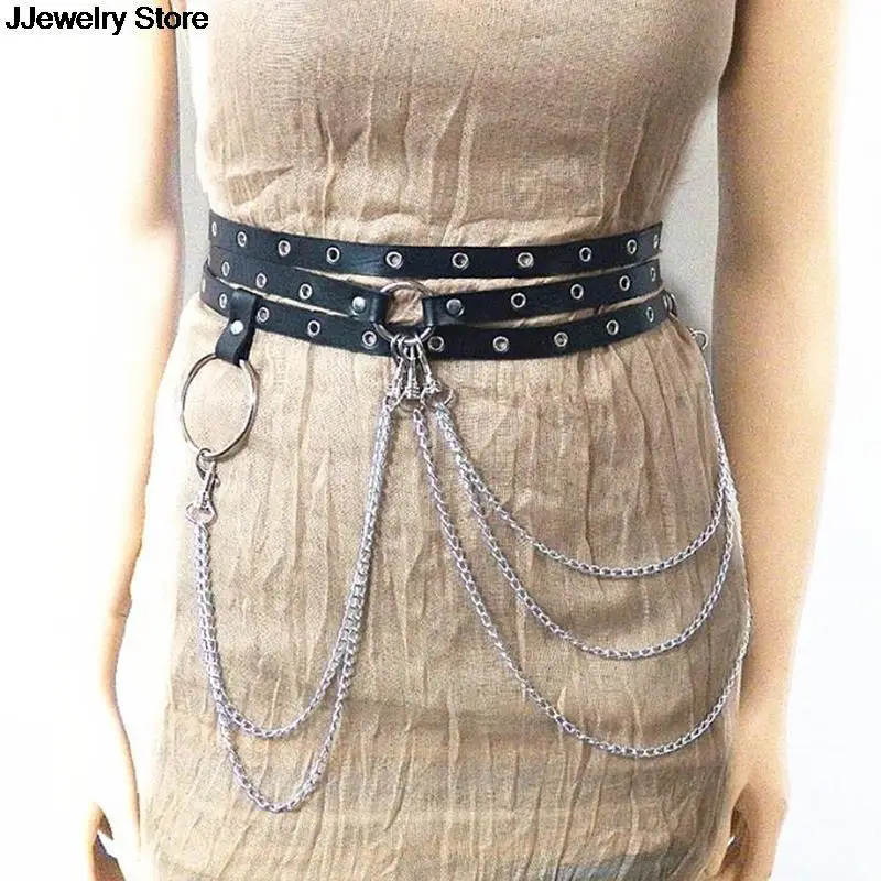 1 шт. женский кожаный ремень для юбки с металлической цепочкой - купить по