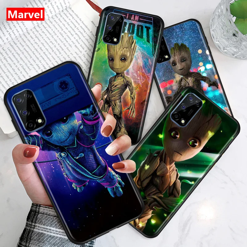 

Marvel Super Hero Avengers Groot For Huawei Honor V30 30S 30i 30 20E 20i 20S 20 Lite Pro Plus Soft TPU Silicone Black Phone Case
