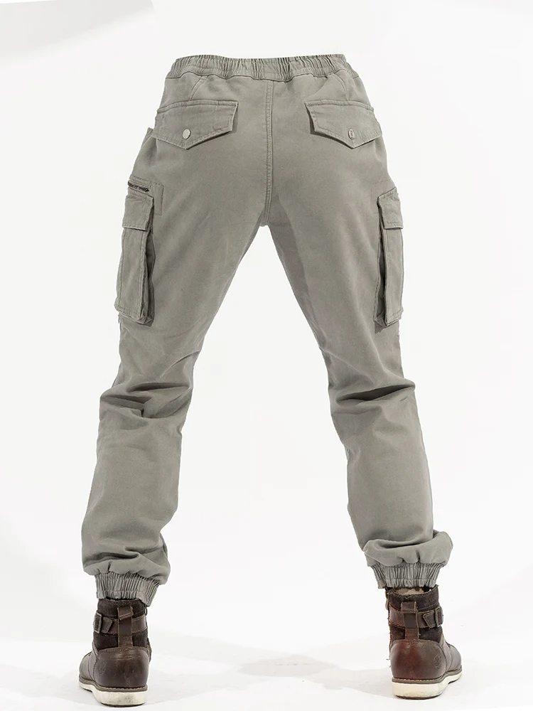 Новые прочные карманные мотоциклетные брюки для мужчин, стойкие к падениям, четыре сезона, элегантные узкие джинсы.