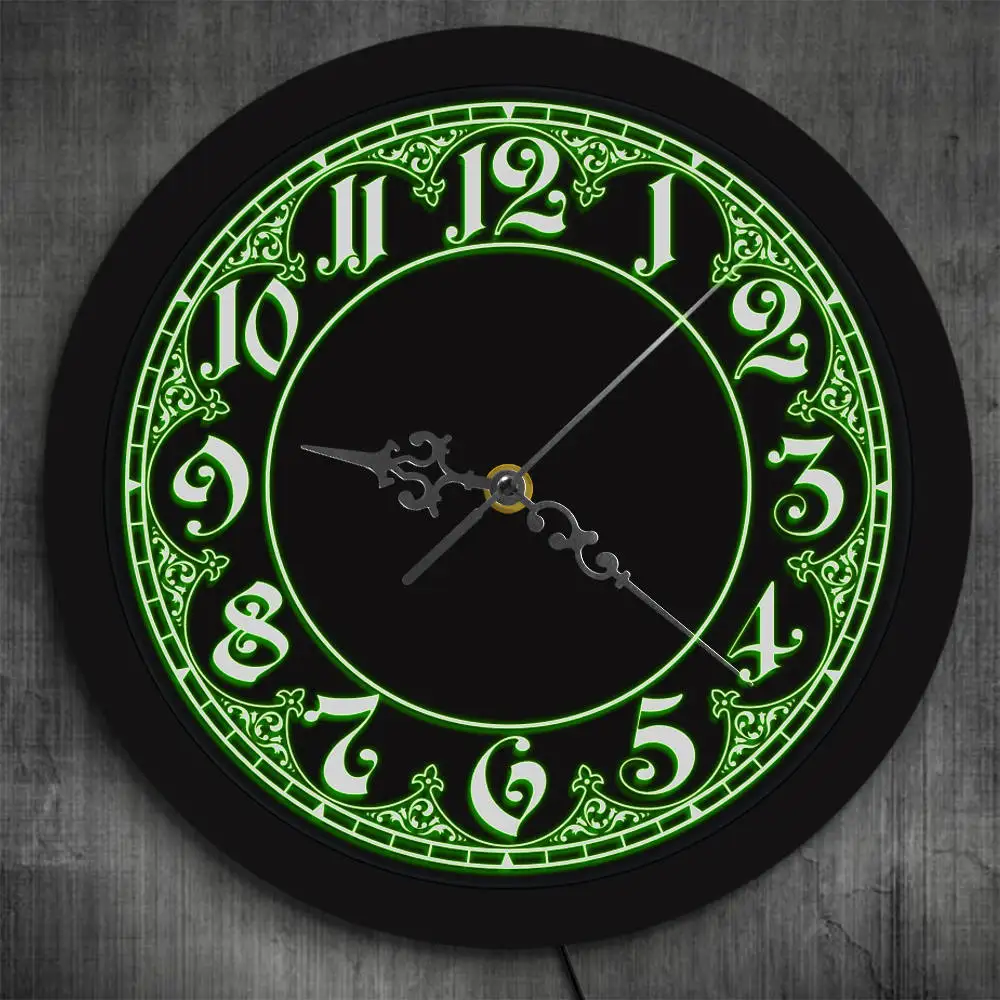 Ретро Стиль Необычные цифры светодиодный светильник настенные часы украшение