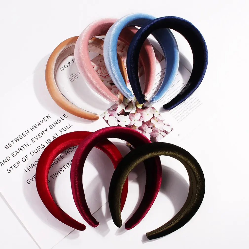 

Fashion Woman NEW Trendy Thick Velvet Sponge Headbands Wide Soft Hairband For Girls DIY Hair Accessories Boutique Dropshipping