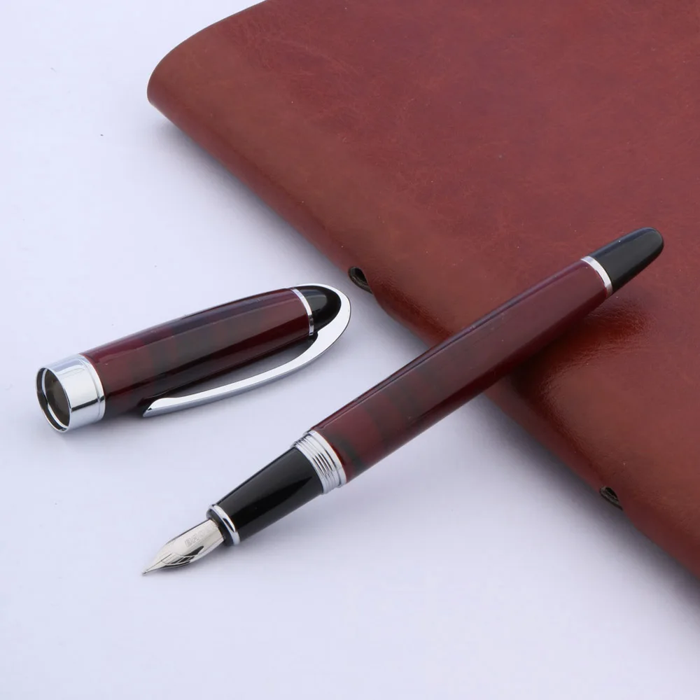 Роскошные Baoer 517 перьевая ручка коричневая картина металла с серебристой