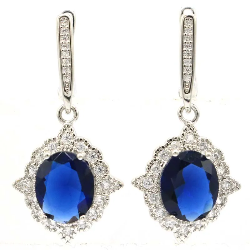 37x16 мм Классический Танзанит CZ для сестры одежда на каждый день 925 пробы