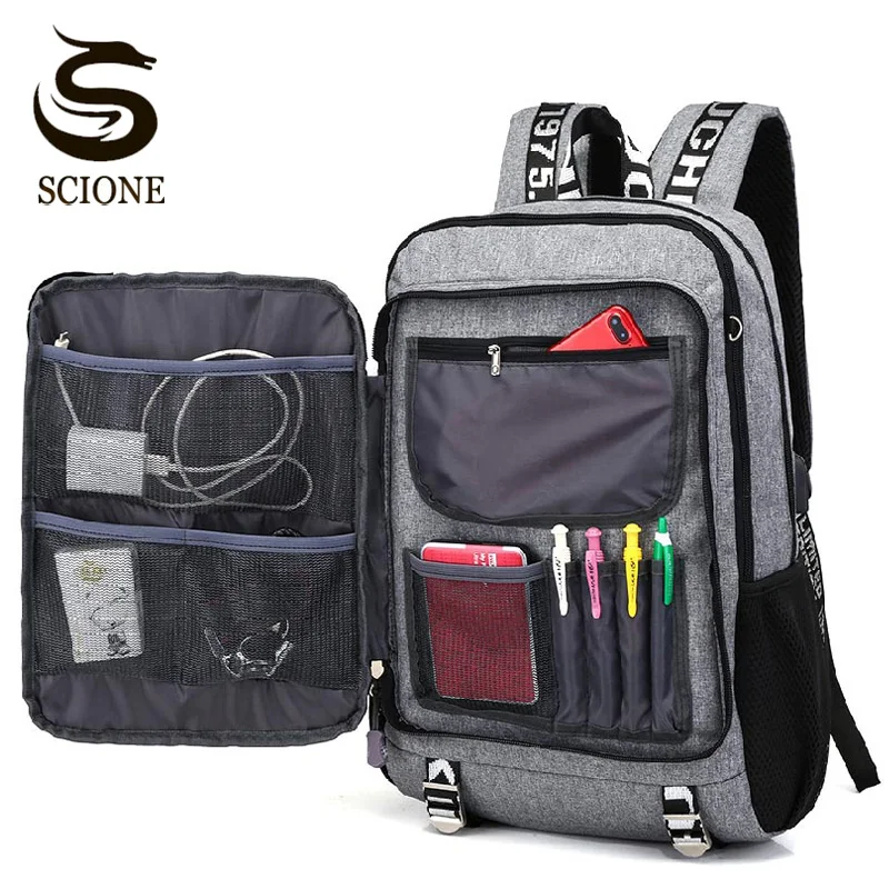 Рюкзак XA149M с USB-зарядкой для мальчиков, большой школьный дорожный ранец для ноутбука, студентов