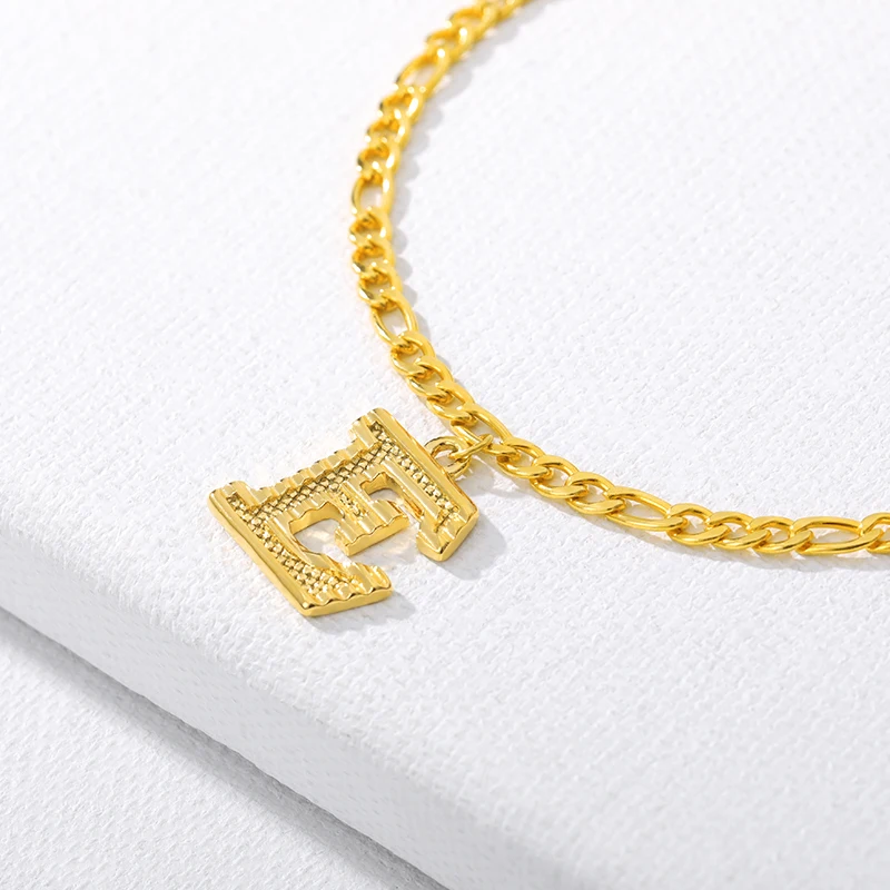 Изящный браслет на ногу с инициалами золотого цвета буквами алфавита цепочка для