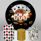 Круглый чехол для фотографирования с изображением казино игральных карт