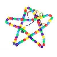 plastic puzzle toy small size string beads style block preschool learning intelligence assemble color shape match game