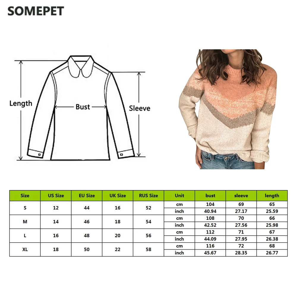

Christmas Women Sweater Stitching Patchwork Color Comfort Sweater Ladies Jumpers Fashion Slim Knitted Pullover Female Clothing