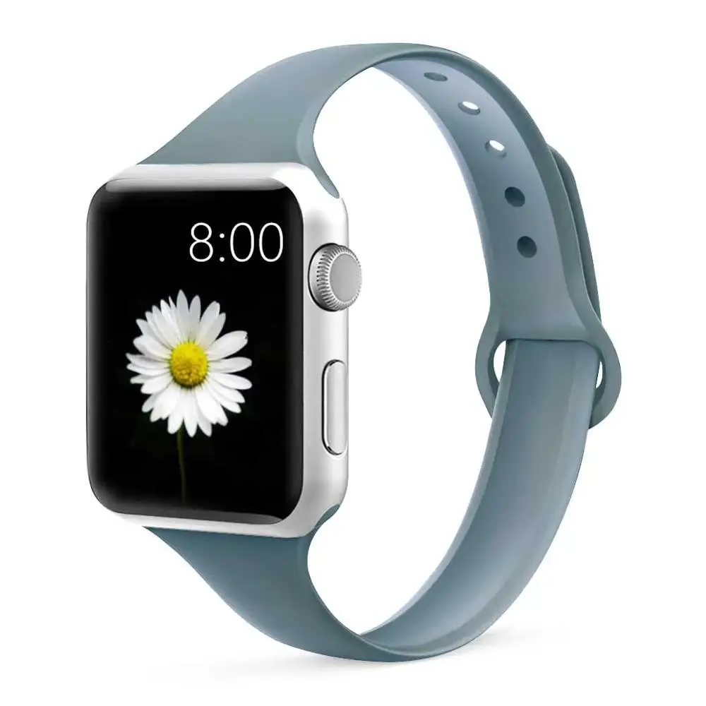 29 lavender grey Strap for Apple watch 4 band 44mm 40mm iWatch band 38mm 42mm Sports silicone bracelet Watchband for correa Apple watch 3/2/1 - Цвет ремешка: 29 lavender grey