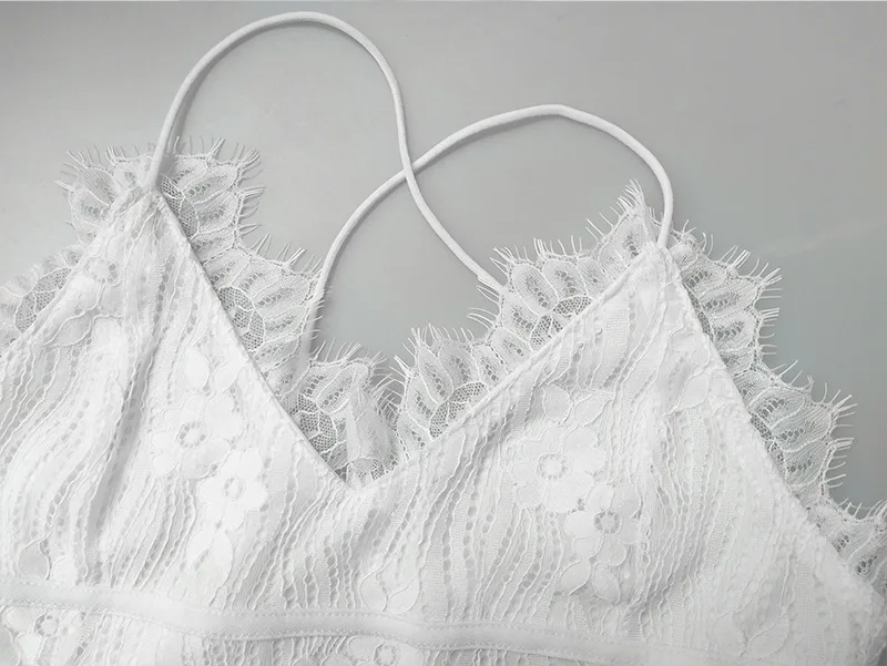 Мини-платье женское кружевное с V-образным вырезом и открытой спиной | Женская