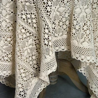 crocheted handmade rectangular tablecloth lace hollow out sqare round table cloth dining tea table covers party wedding decor