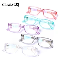 clasaga 5 pack color transparent frames reading glasses spring hinges blue light blocking anti uv men women computer readers