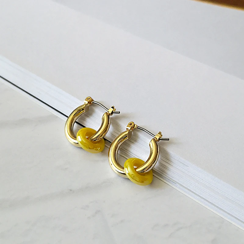 Peri'sBox 2019 новые ранние серьги с маленькими акриловыми кольцами 3 цвета двойные