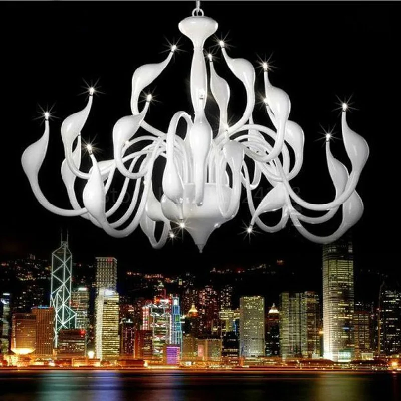 

Modern Led Swan Chandelier Lighting With G4 Led Bulb Chandeliers For Living Room Bedroom Nordic Design Wrought Iron Chandelier