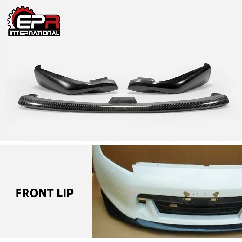 

For Nissan 370Z Z34 (2009-2012) Zenki Early Model JDM Side FRP Unpainted+Center Carbon fiber Front Lip (Pre-facelift)Tuning Part