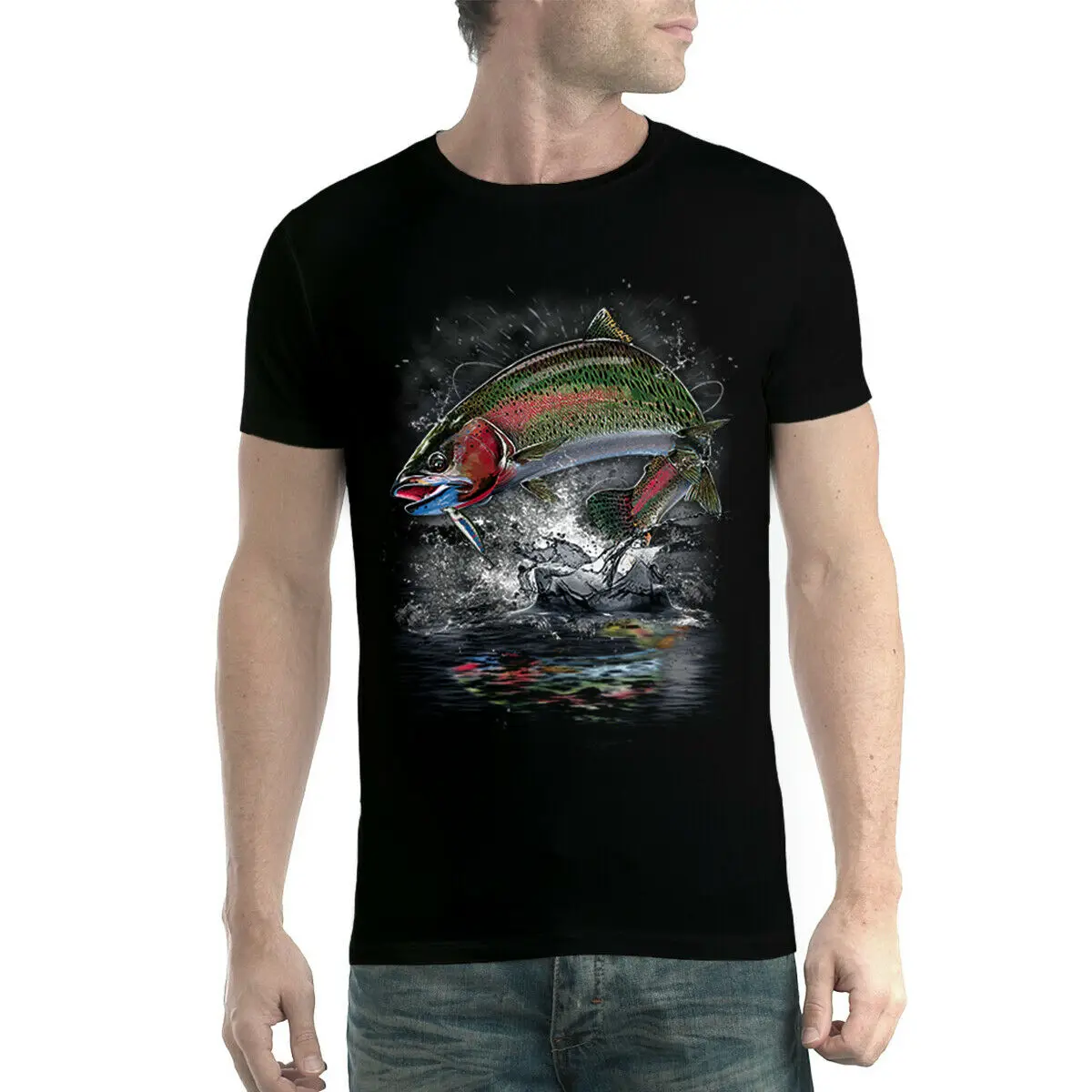 

Trout Fish Mens Fishing T-Shirt Summer Cotton Short Sleeve O-Neck Unisex T Shirt New S-3XL