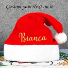 Рождественские подарки с Санта Клаусом, рождественские украшения, зимние шапки с персонализированным именем, 2022, плотная Рождественская шапка, рождественские украшения для взрослых и детей