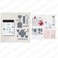 sweet heart metal cutting dies and clear stamps for diy scrapbooking decor embossing template greeting card handmade 2022 new