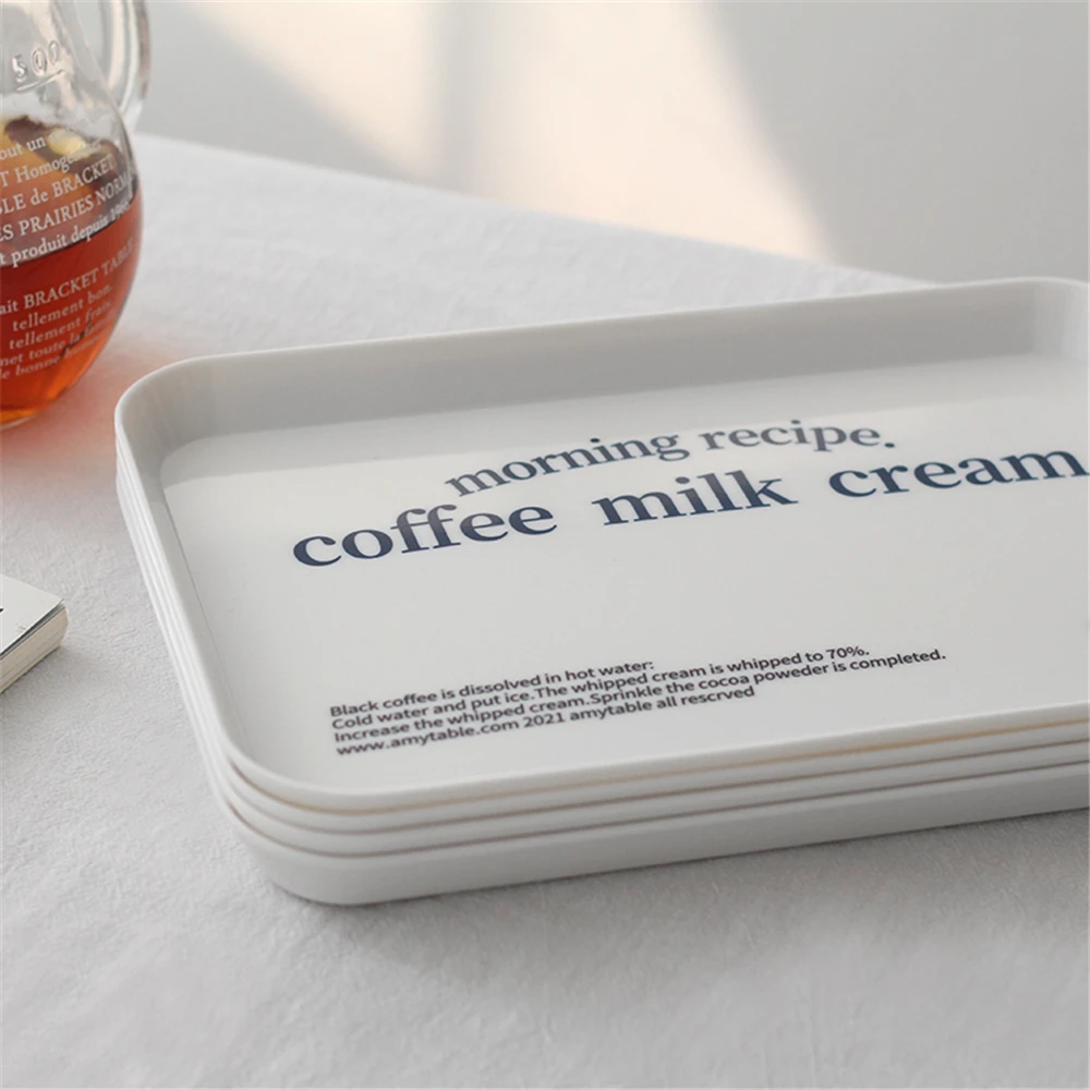 Ins Korean Breakfast Serving Tray Melamine Storage Plate for Dining Table Coffee Cake Kitchen Tea Coaster Bakery Rack Holder | Дом и сад