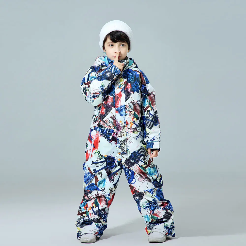 Детский зимний костюм для мальчиков комплект сноуборда водонепроницаемая