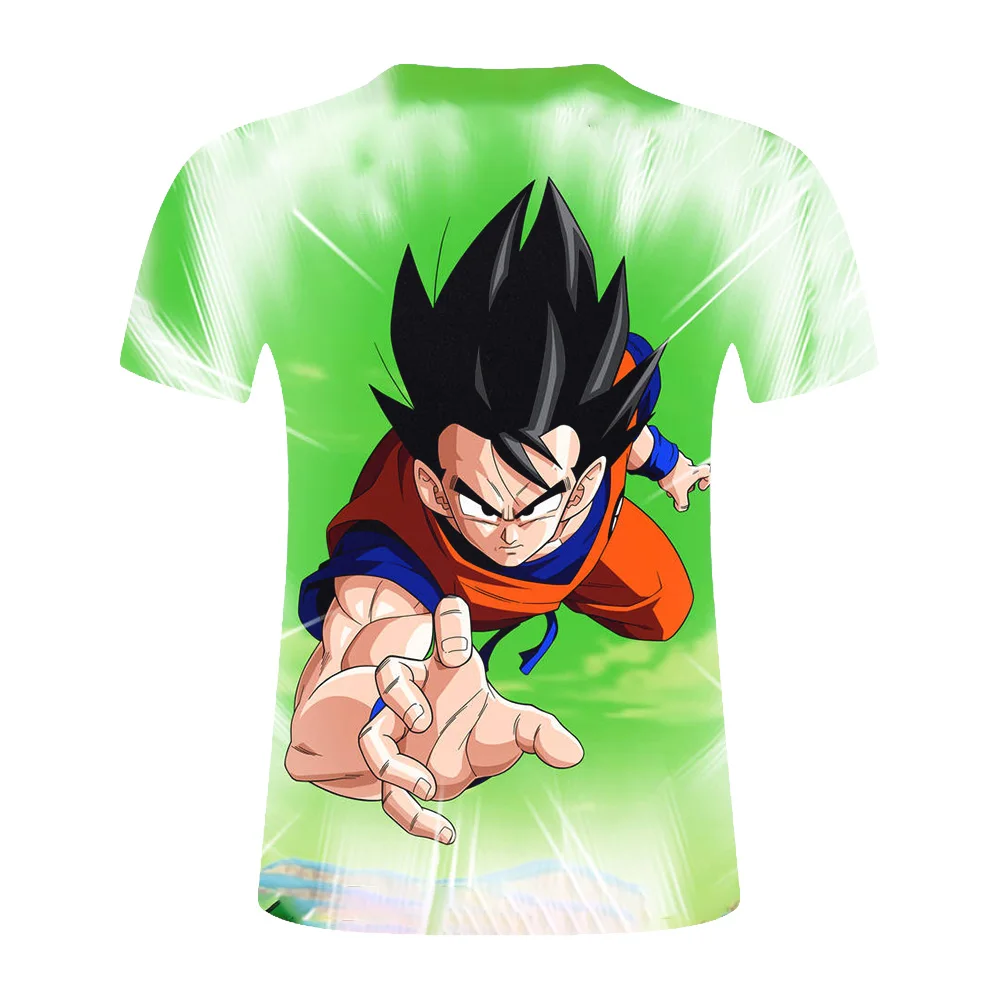 Новинка футболки Dragon Ball Z мужские летние с 3D принтом супер сайян Сон Гоку черная
