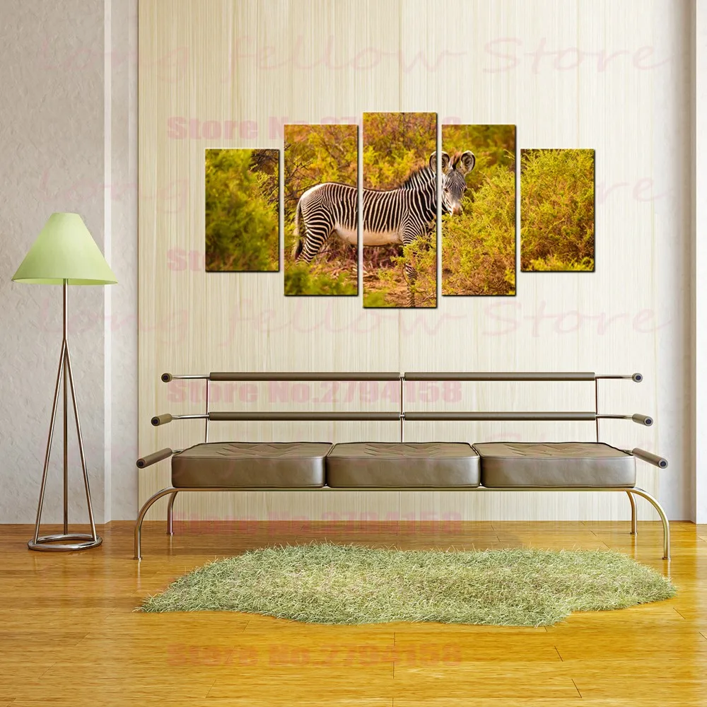 5 шт. холст печать африканская трава животные Антилопа слон Зебра Рино фотографии
