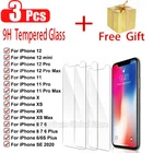 Защитное стекло для iPhone 11, 12 Pro Max, 6 S, 7, 8 Plus, X, XR, XS Max, 3 шт.