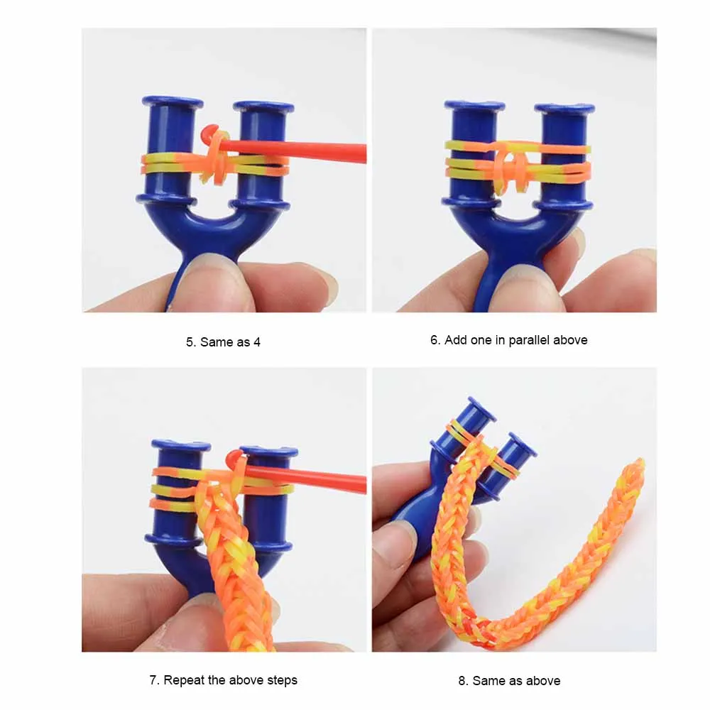 

Loom Rubber Bands Bracelet For Kids Hair Rainbow Color Rubber Loom Bands Make Woven Bracelet DIY Toys Set 4400pcs Kid Gift