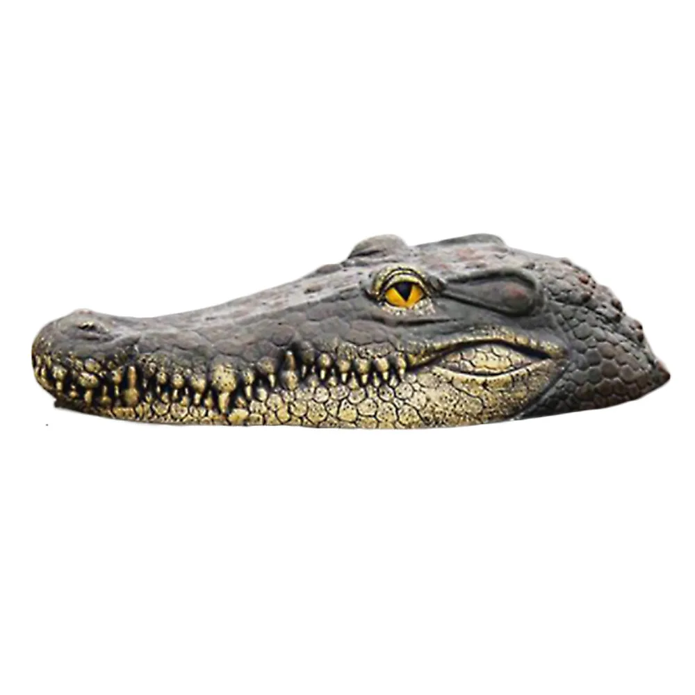 

Simulation Animals Ornaments Crocodile Head Decorations Outdoor Garden Synthetic Resin For Park Pool Buoy Bait Floating Decoy